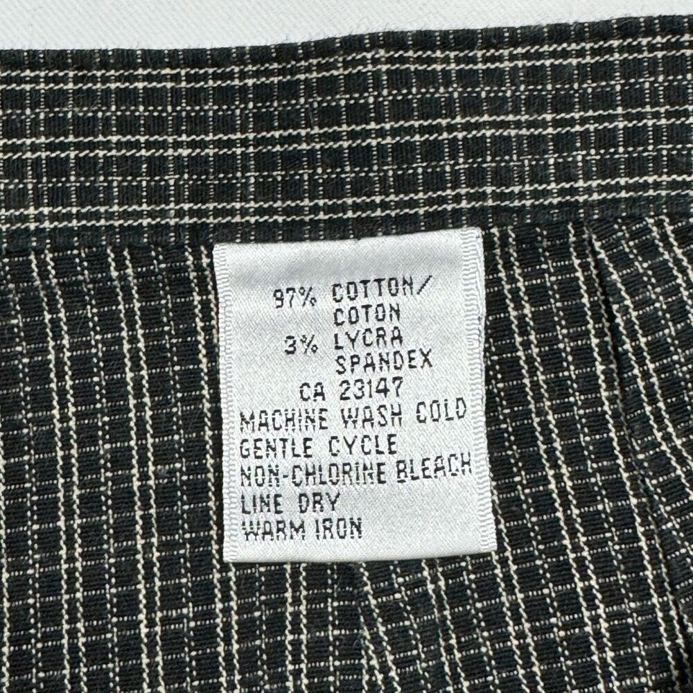 Talbots High-Waisted Tattersall Plaid Work Pants Black/White Size 12P - Picture 13 of 14